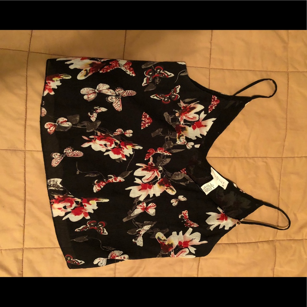 Floral Chiffon Spaghetti Strap Top